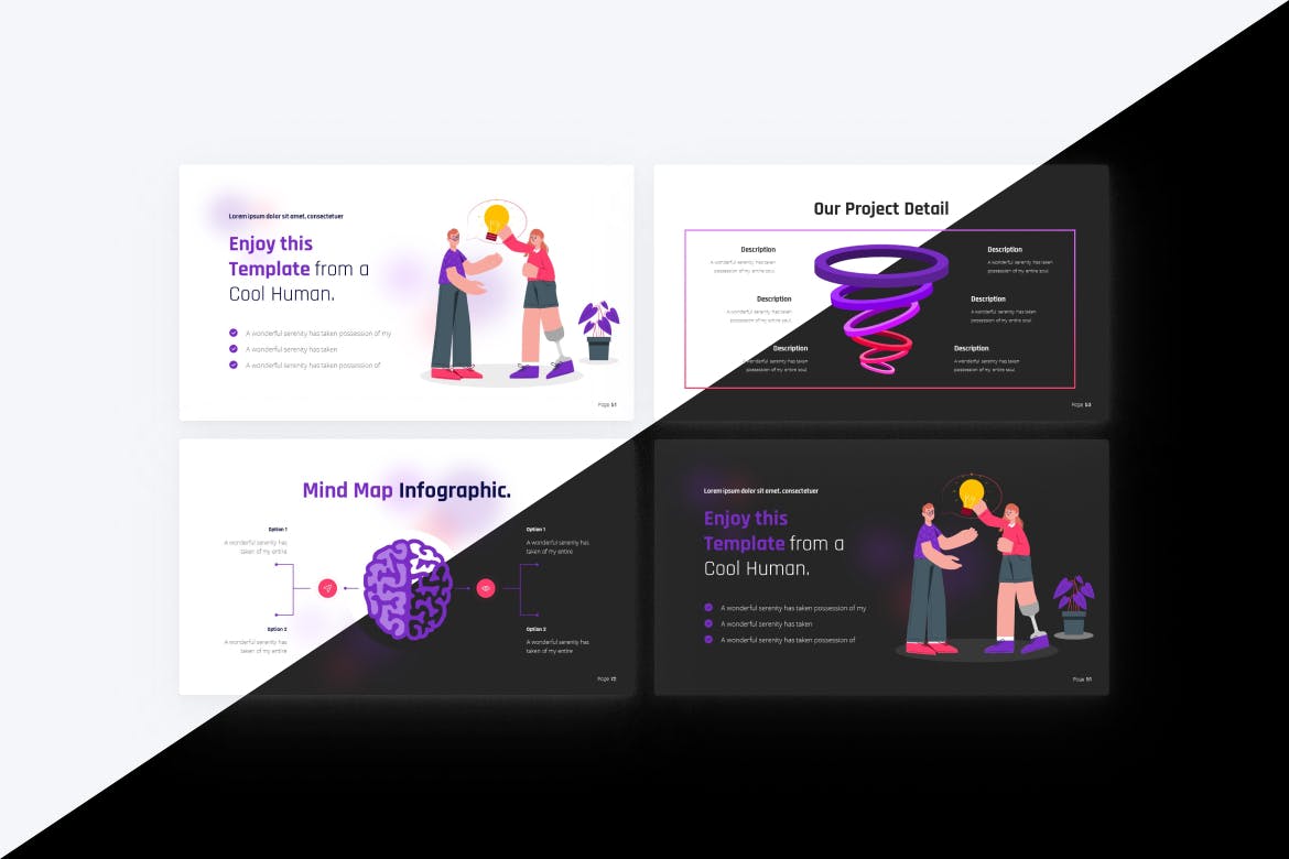 通用紫色高端创意PPT模板(PPTX)