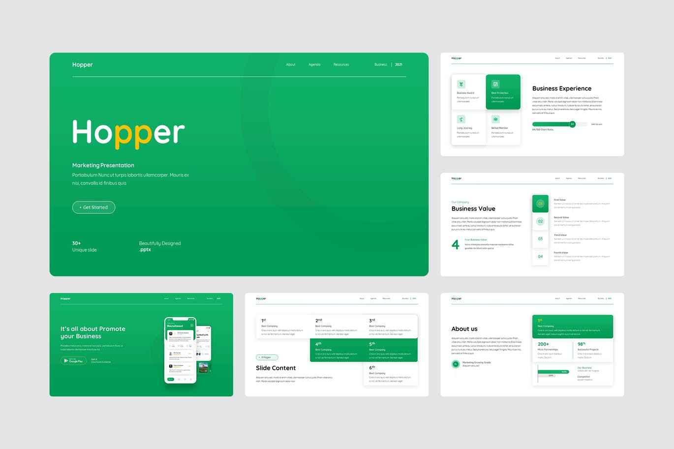 时尚高端清新专业的简约PPT模板（pptx）