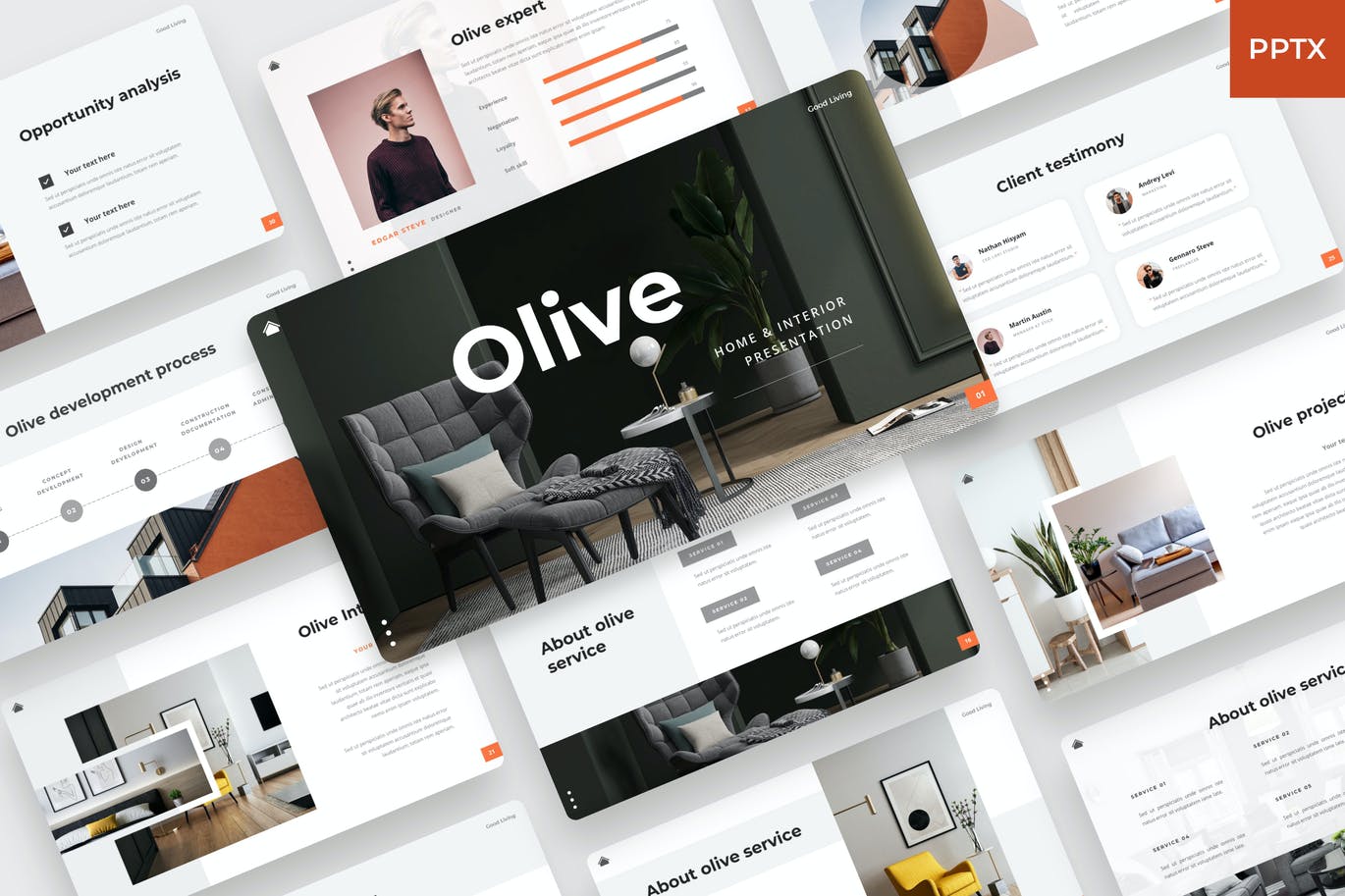 高品质的时尚高端简约多用途PPT模板（pptx）