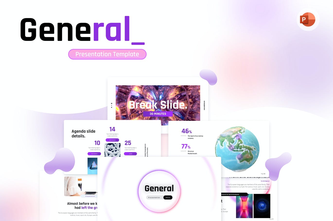 通用紫色高端创意PPT模板(PPTX)