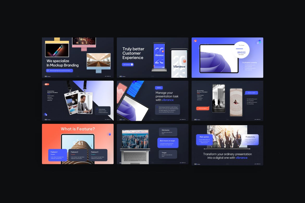 电子设备样机技术展示ppt模板 (PPTX)