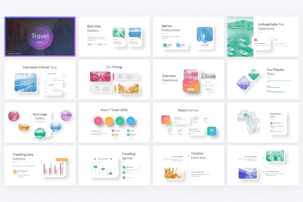 精美旅行主题PPT模板(PPTX)