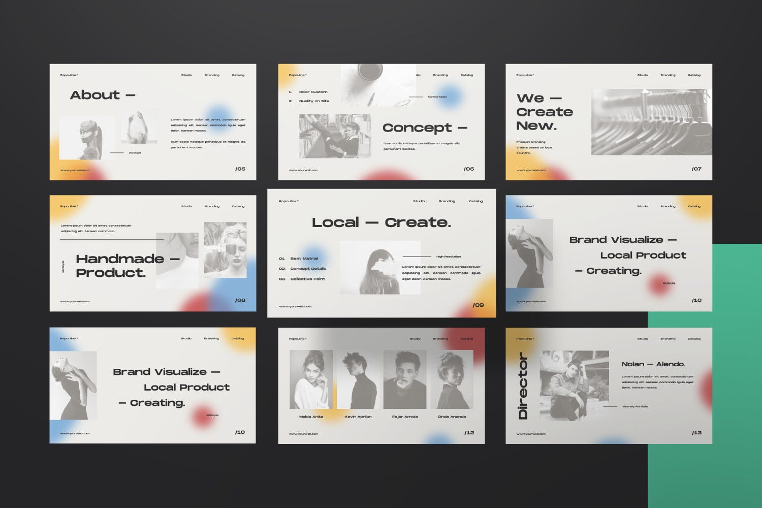 Popculine – 时尚画册PPT演示模板(PPTX)