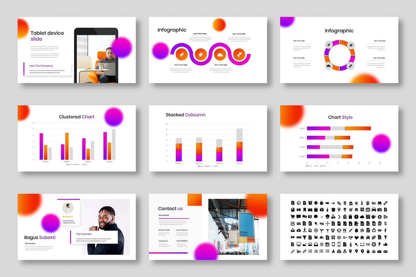 时尚绚丽配色的高品质商业商务PPT演示模板（pptx）