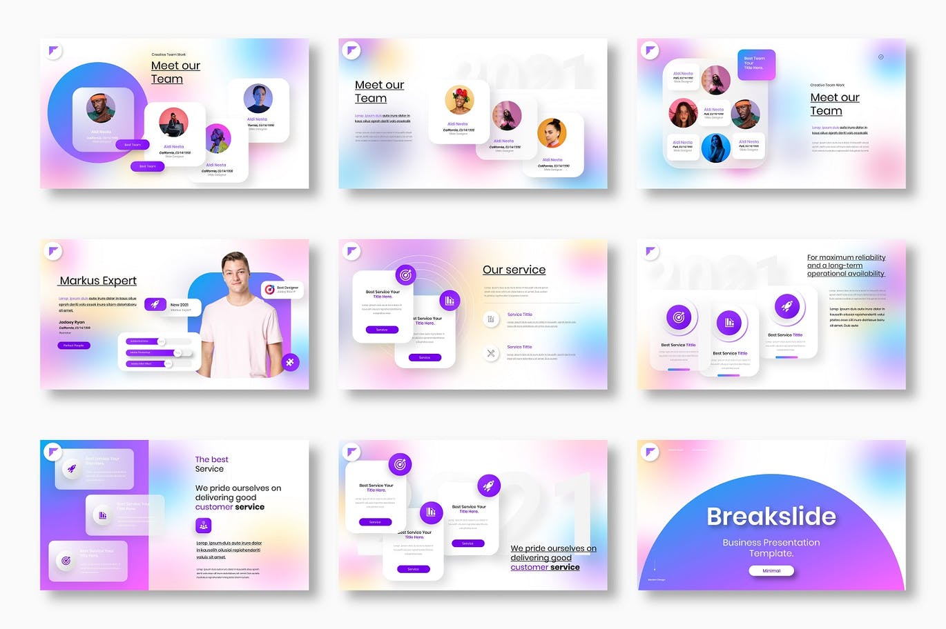 Markus – 极简多彩创意通用商业PPT模板 (PPTX)