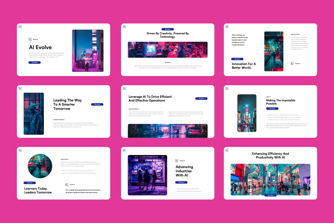 AI/赛博朋克科技风ppt模板 (PPTX)