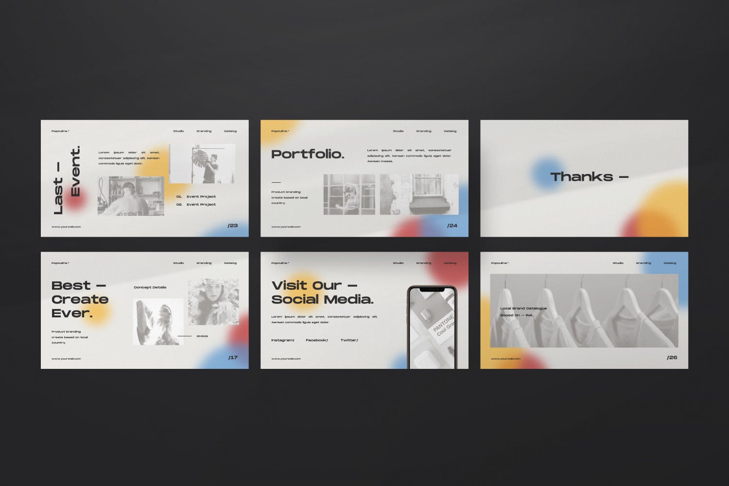 Popculine – 时尚画册PPT演示模板(PPTX)