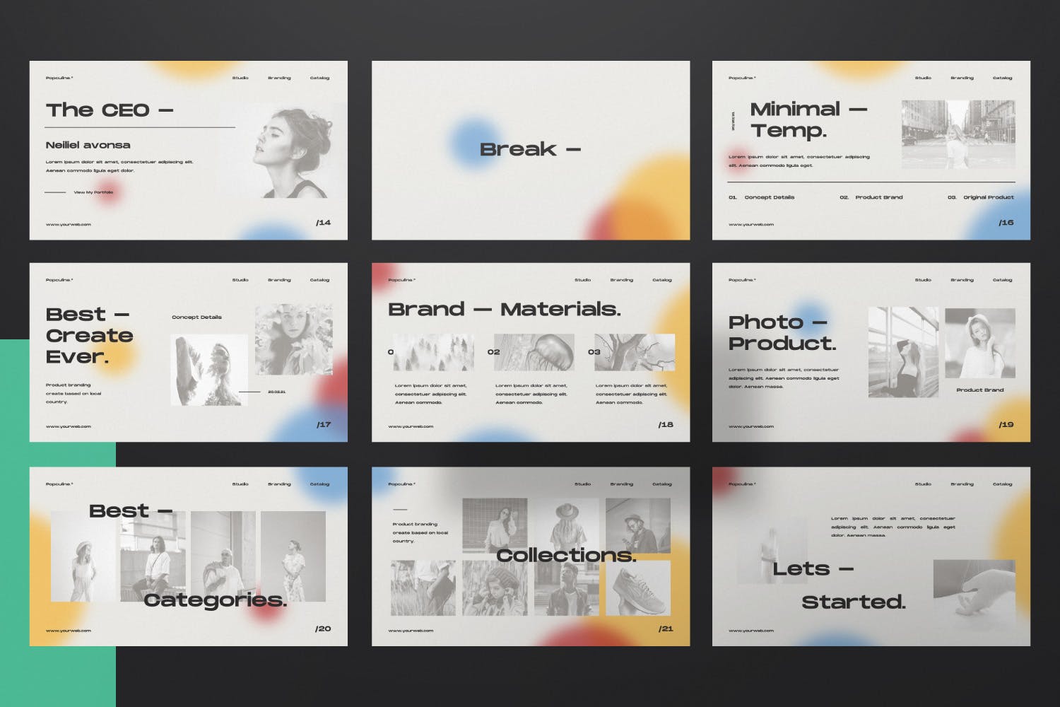 Popculine – 时尚画册PPT演示模板(PPTX)