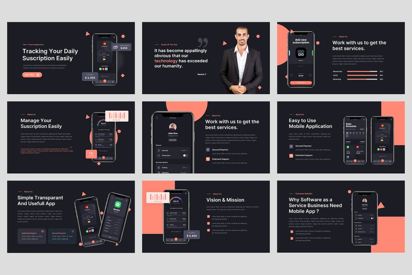 移动应用和SAAS业务推广ppt模板 (PPT,PPTX)