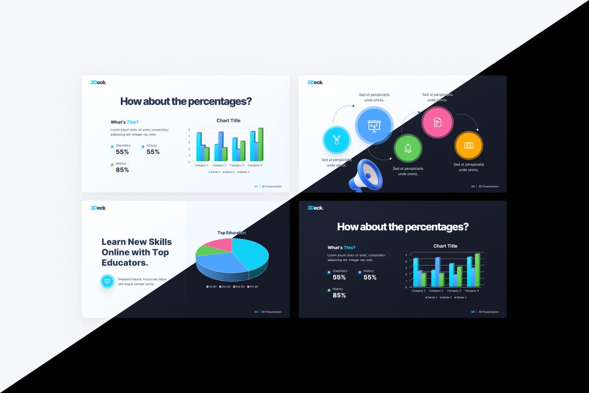 高端3Deck教育PPT模板(PPTX)