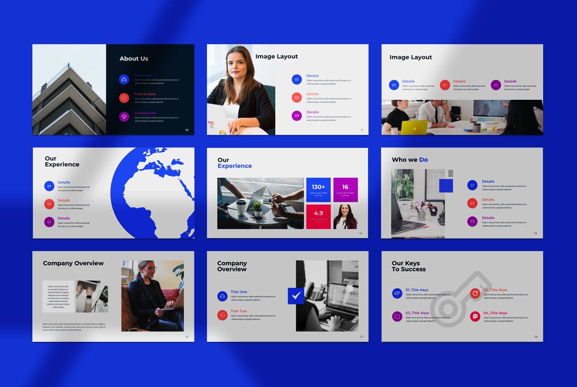 商业项目图表ppt演示模板 (PPTX)