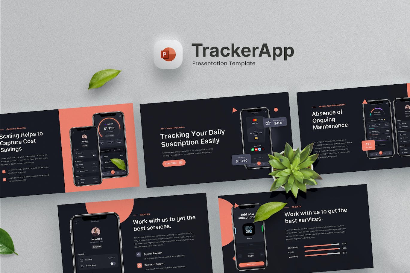 移动应用和SAAS业务推广ppt模板 (PPT,PPTX)