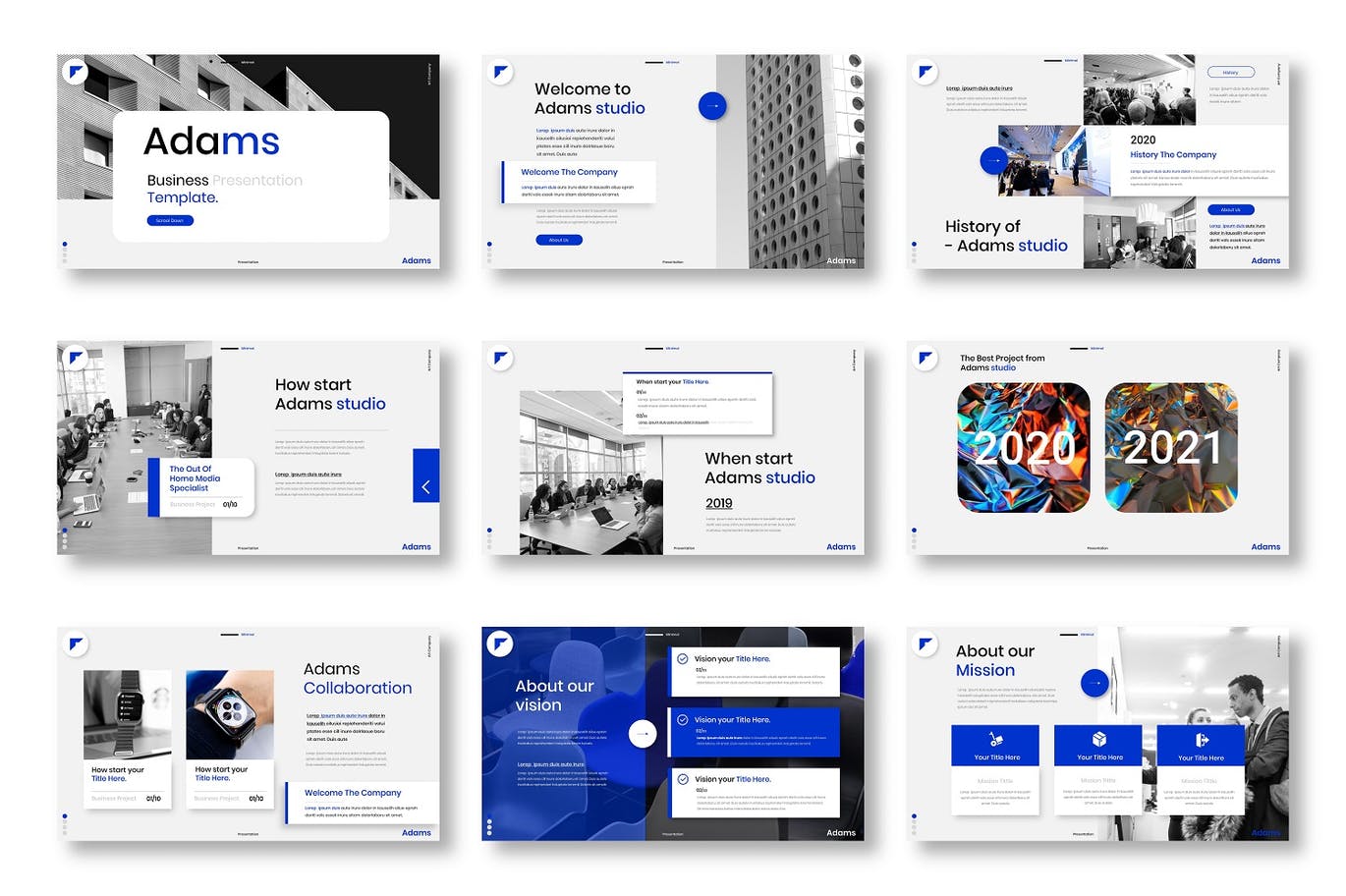 Adams – 商务计划书演示模板 (PPTX)