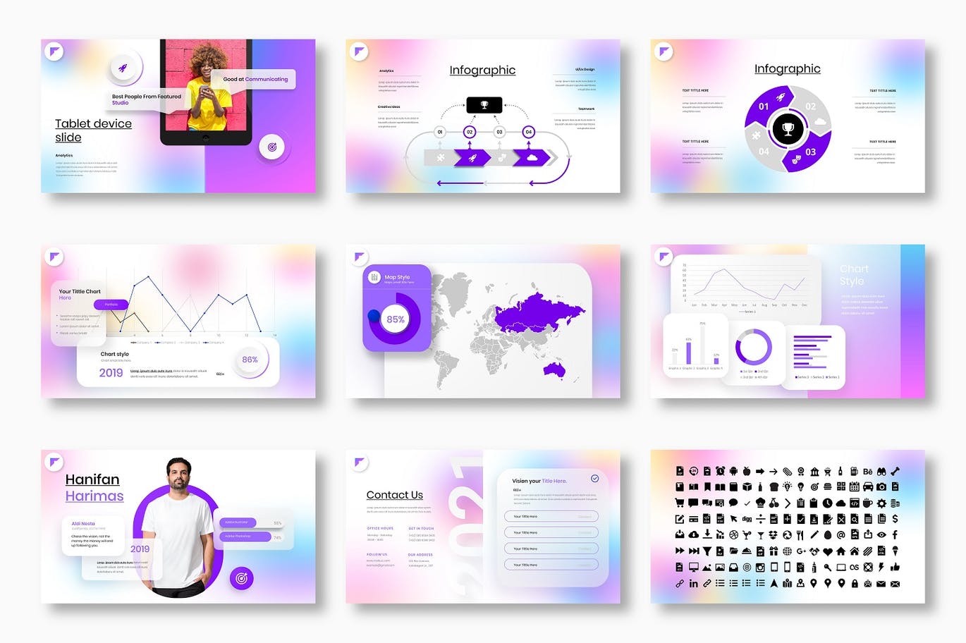 Markus – 极简多彩创意通用商业PPT模板 (PPTX)