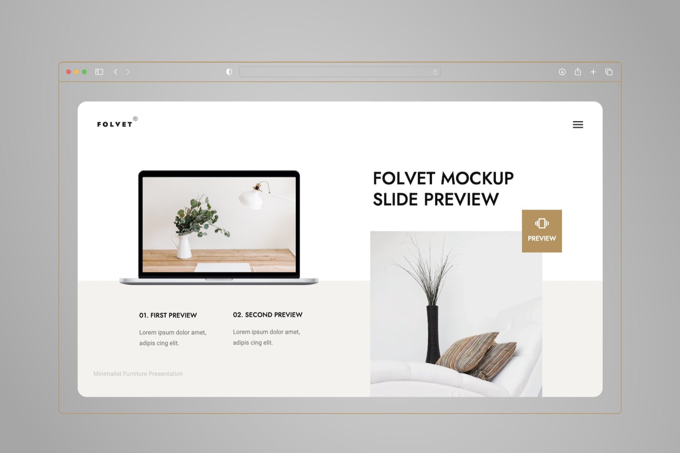 极简主义家具产品ppt模板 (PPTX)