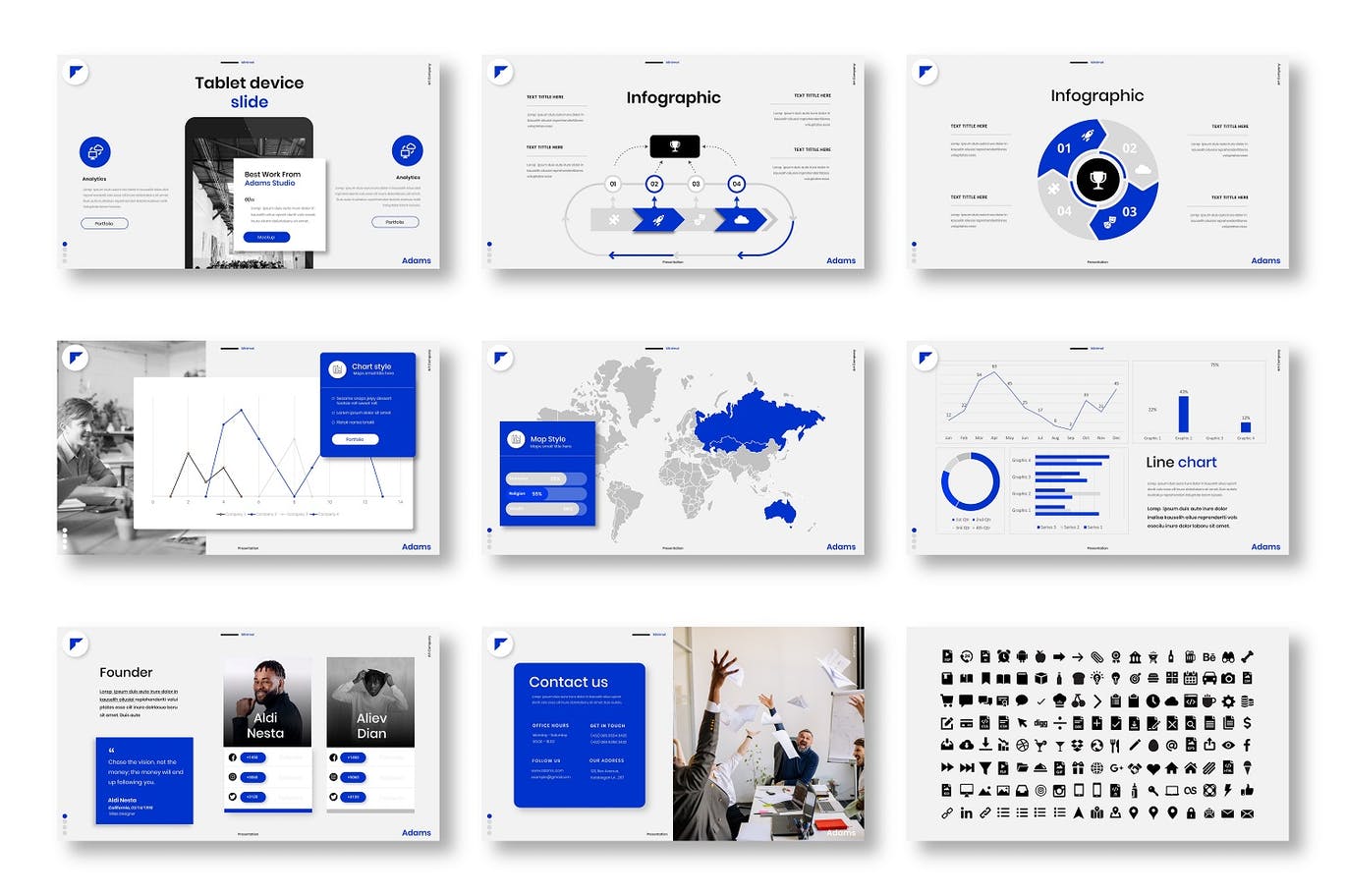 Adams – 商务计划书演示模板 (PPTX)