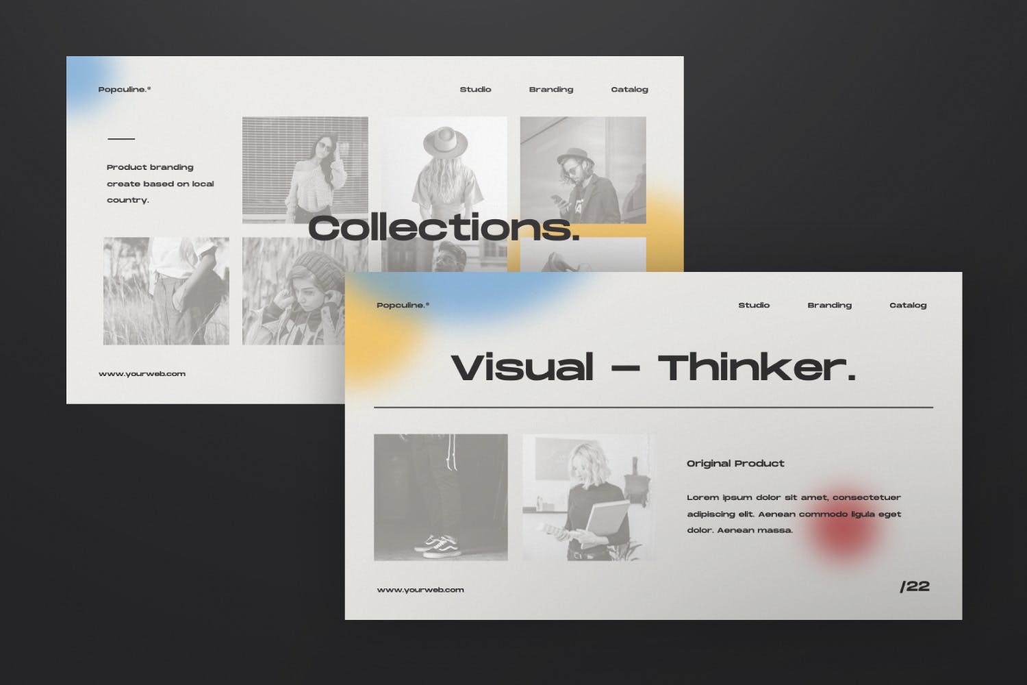 Popculine – 时尚画册PPT演示模板(PPTX)