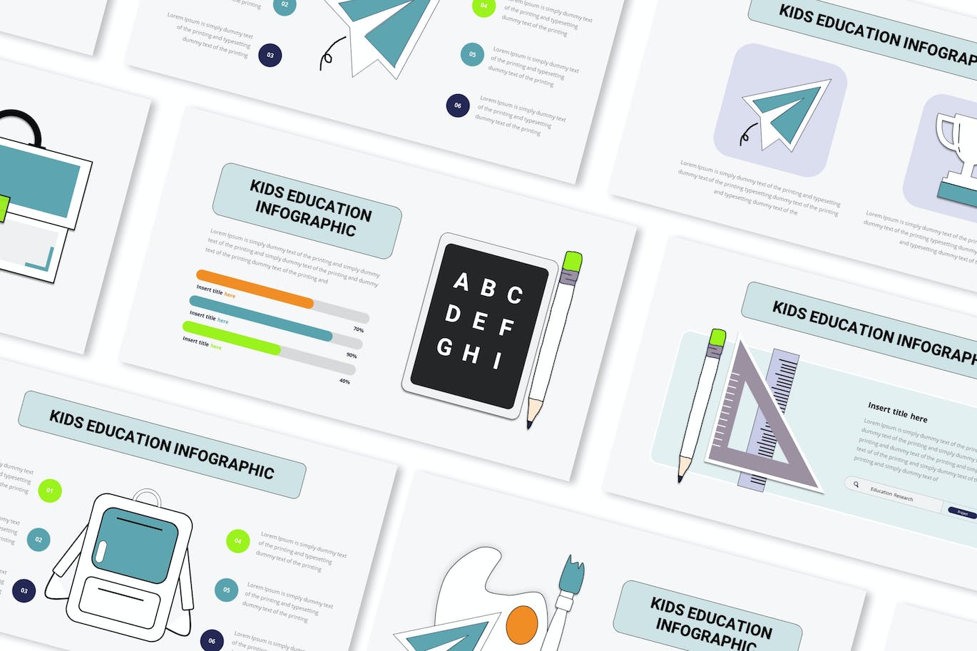 儿童教育信息图表ppt模板 (PPT,PPTX)