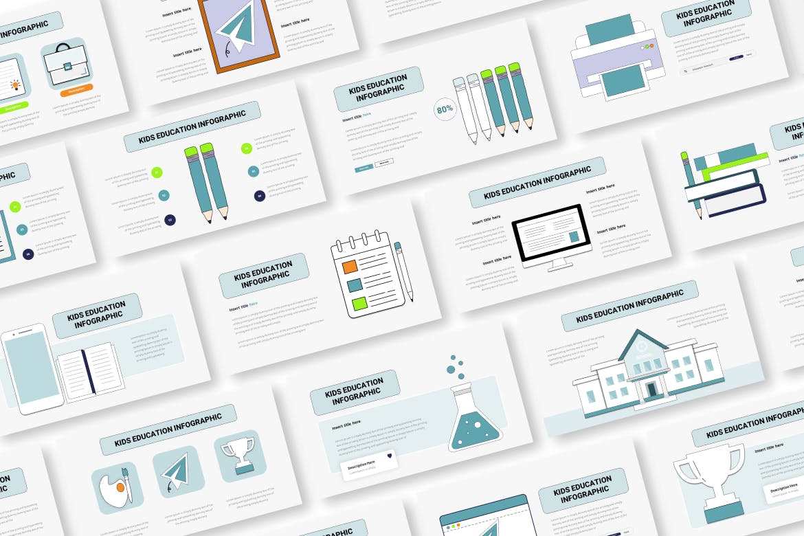 儿童教育信息图表ppt模板 (PPT,PPTX)