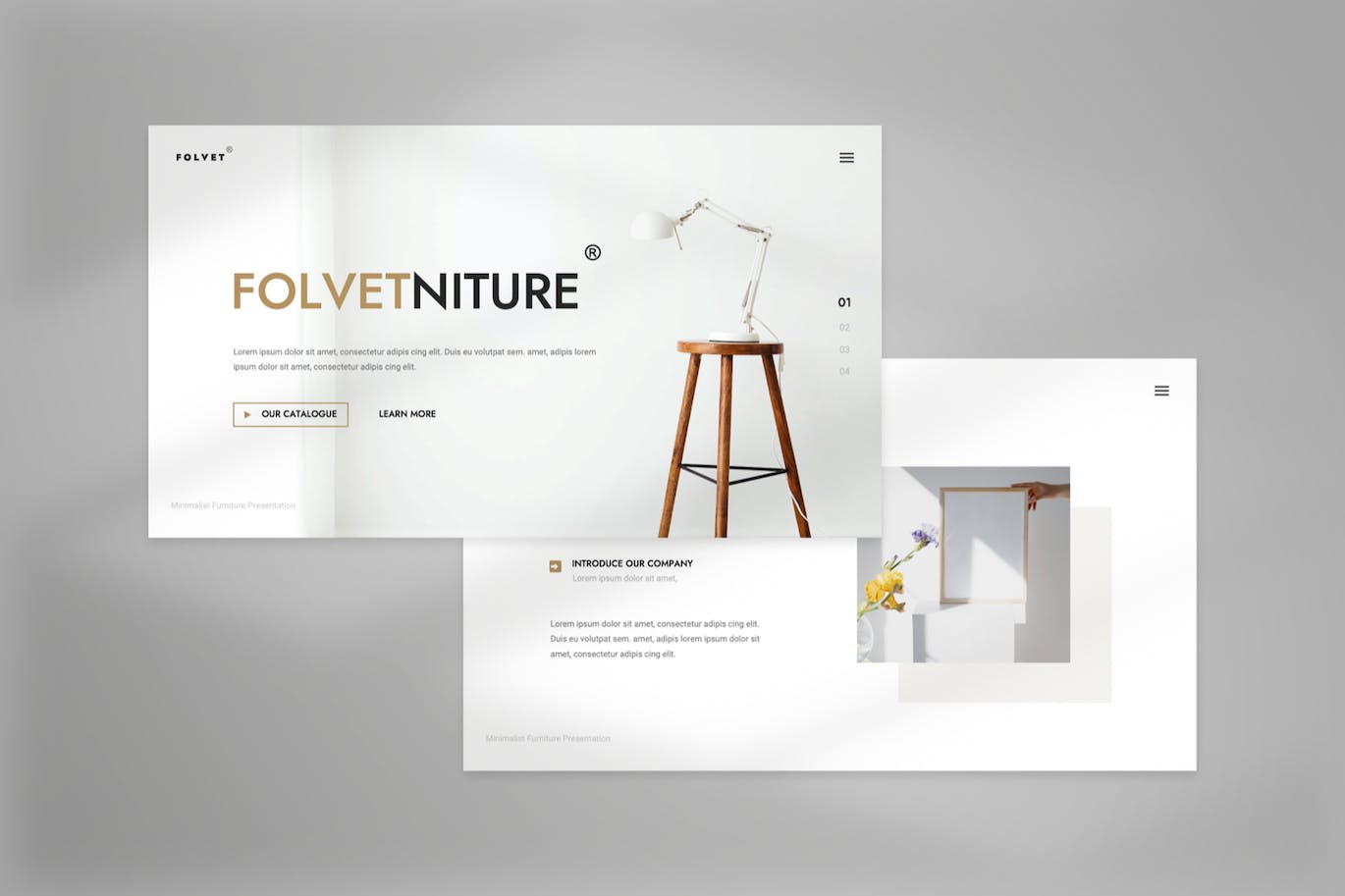 极简主义家具产品ppt模板 (PPTX)