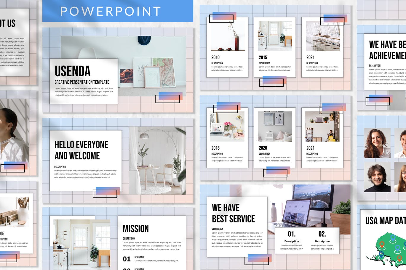 Usenda -现代创意PPT演示模板 (PPTX,PPT)