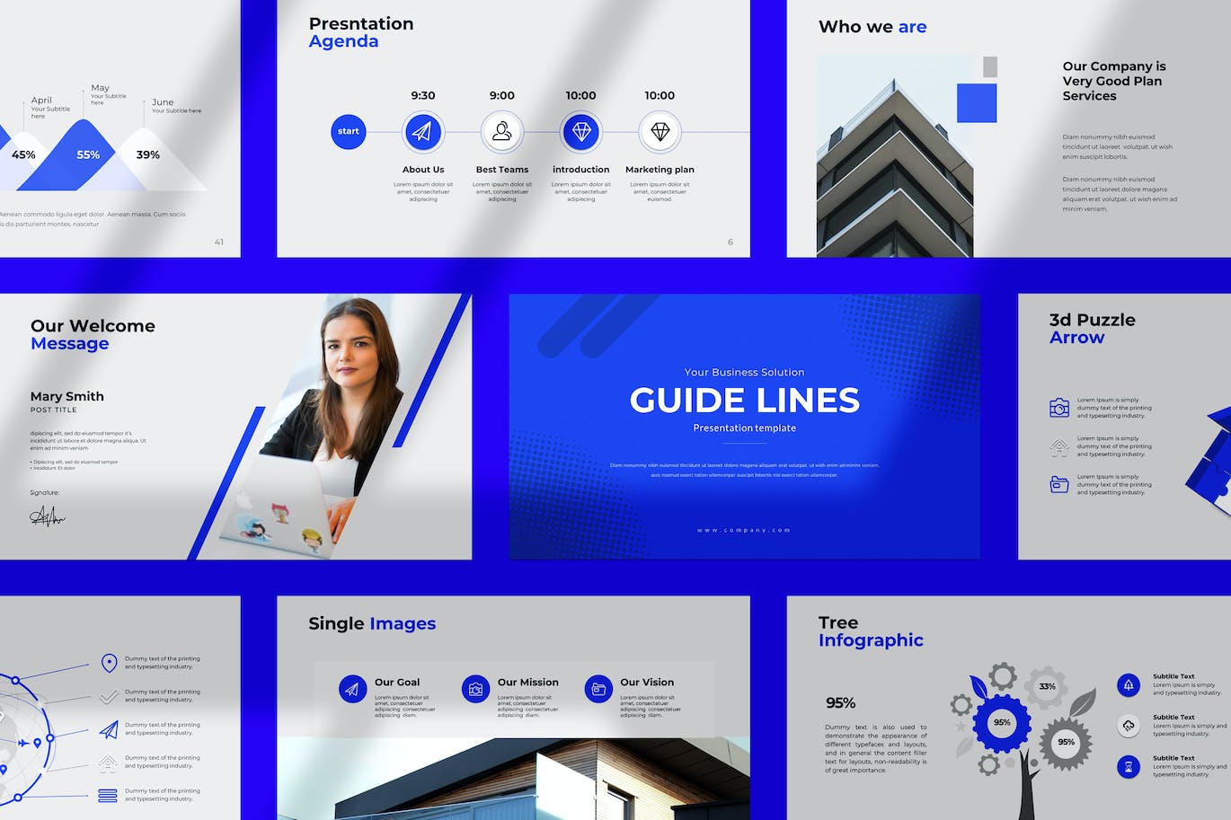 企业数据方案蓝色ppt模板 (PPTX)