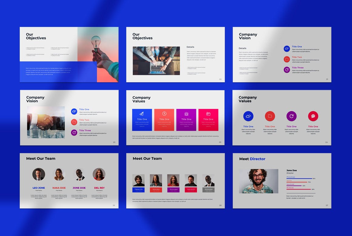 商业项目图表ppt演示模板 (PPTX)