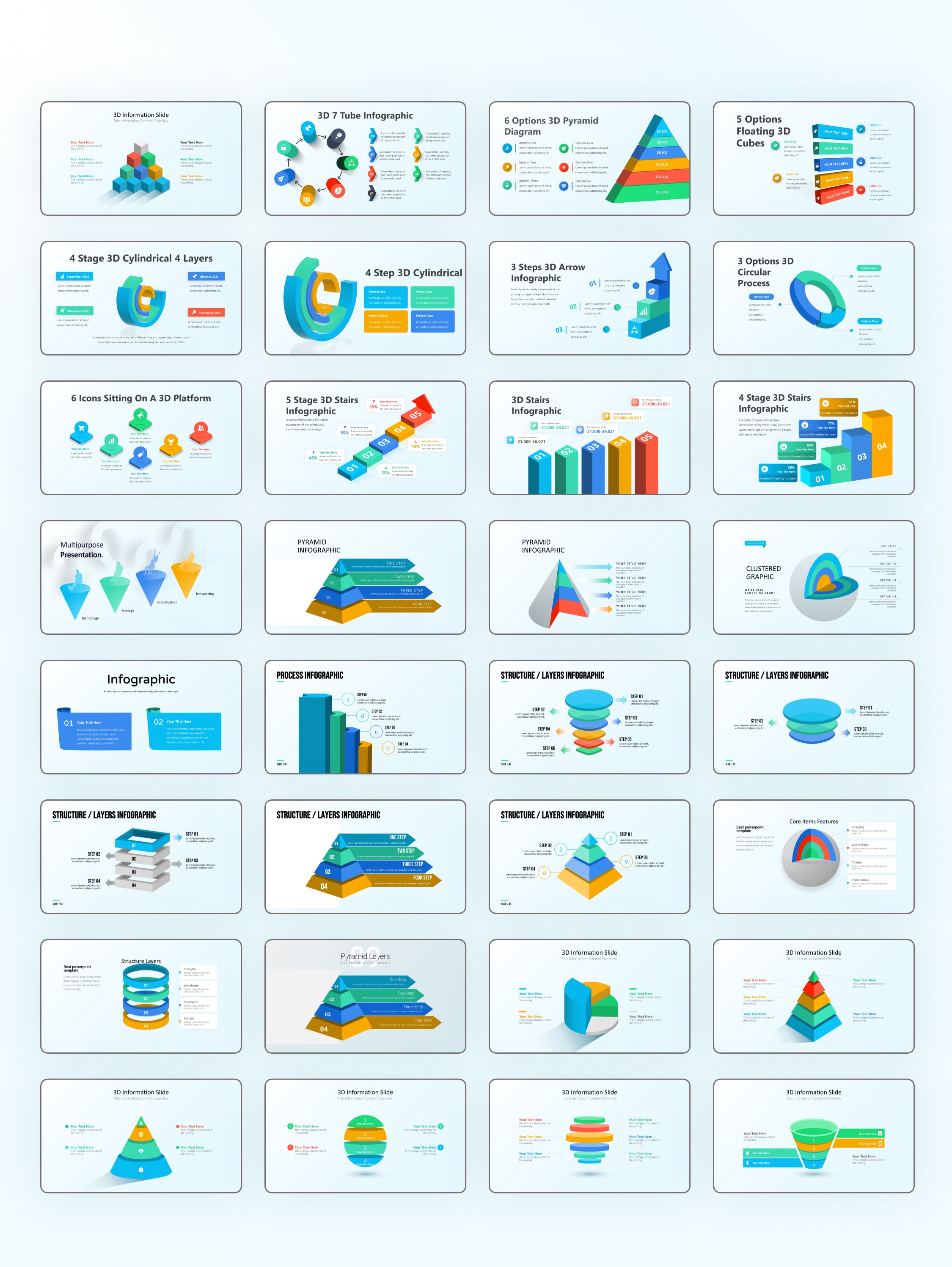 120页3D立体信息图示，让你的PPT超级有创意！