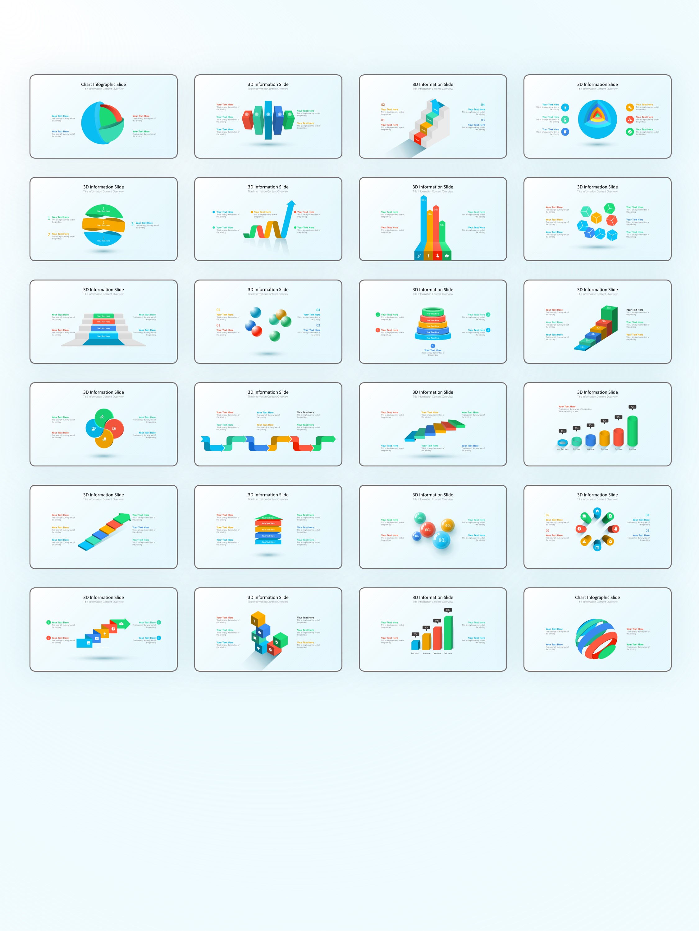 120页3D立体信息图示，让你的PPT超级有创意！