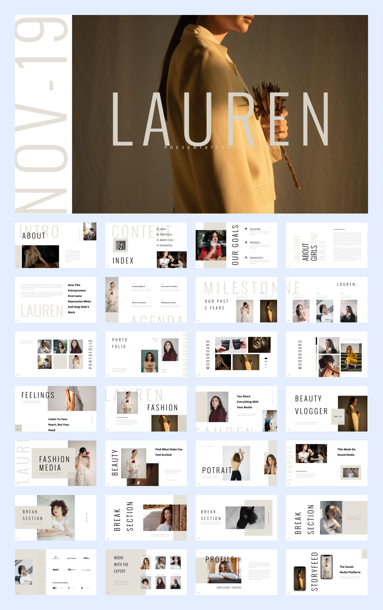 文艺时尚！22套国外文艺时尚风PPT设计