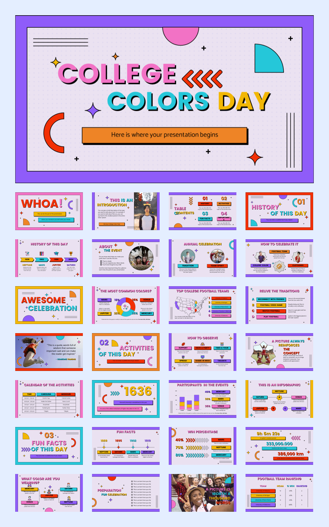 孟菲斯！31套欧美孟菲斯主题PPT设计！