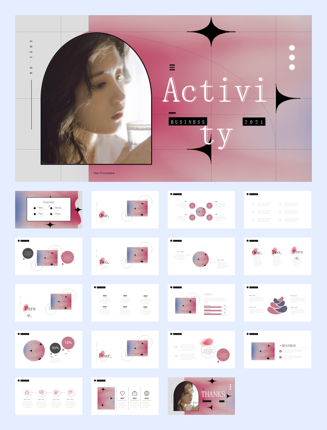 酸性设计！11套高端酸性渐变作品集PPT模版设计鉴赏