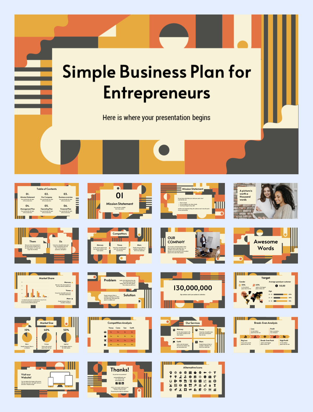 几何创意！37套几何创意风PPT模板设计鉴赏