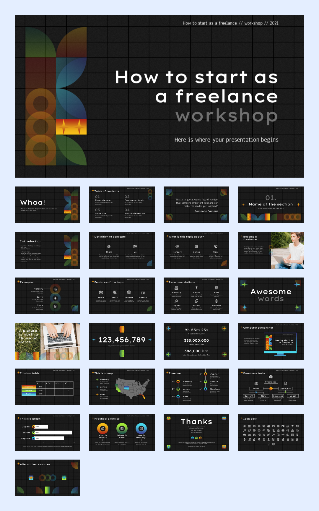 几何创意！37套几何创意风PPT模板设计鉴赏