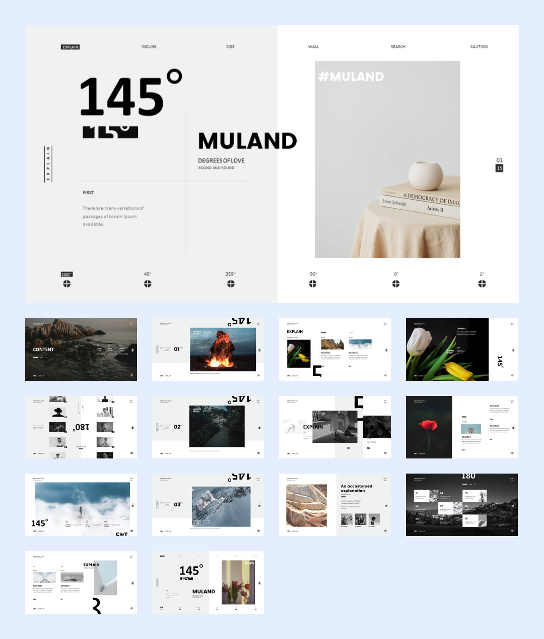 文艺艺术！20套设计感作品集PPT模板设计鉴赏[S94]