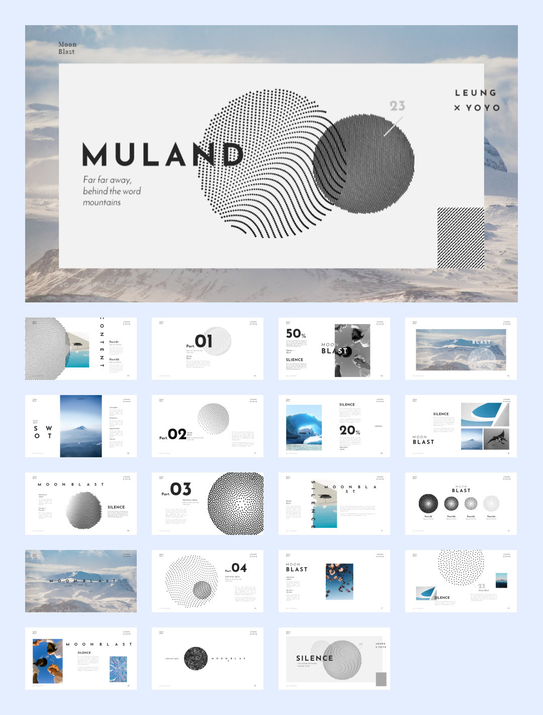 文艺艺术！20套设计感作品集PPT模板设计鉴赏[S94]