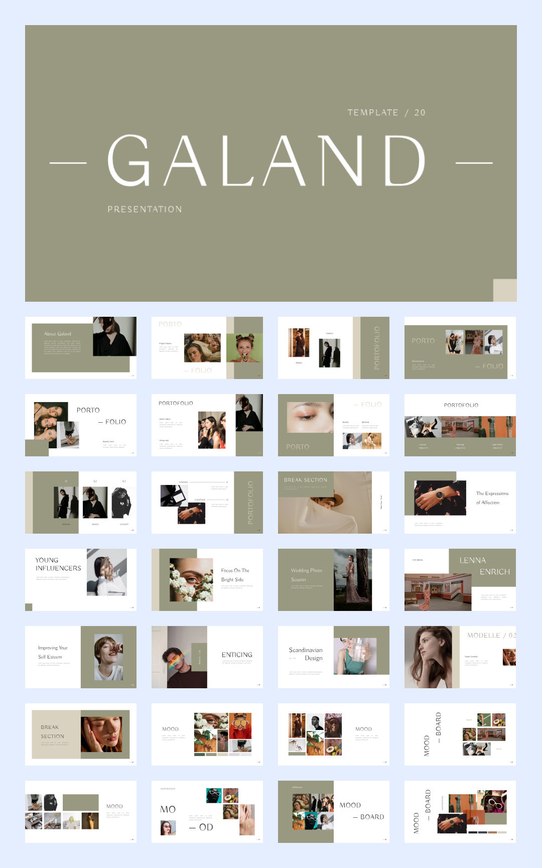 文艺艺术！20套设计感作品集PPT模板设计鉴赏[S94]