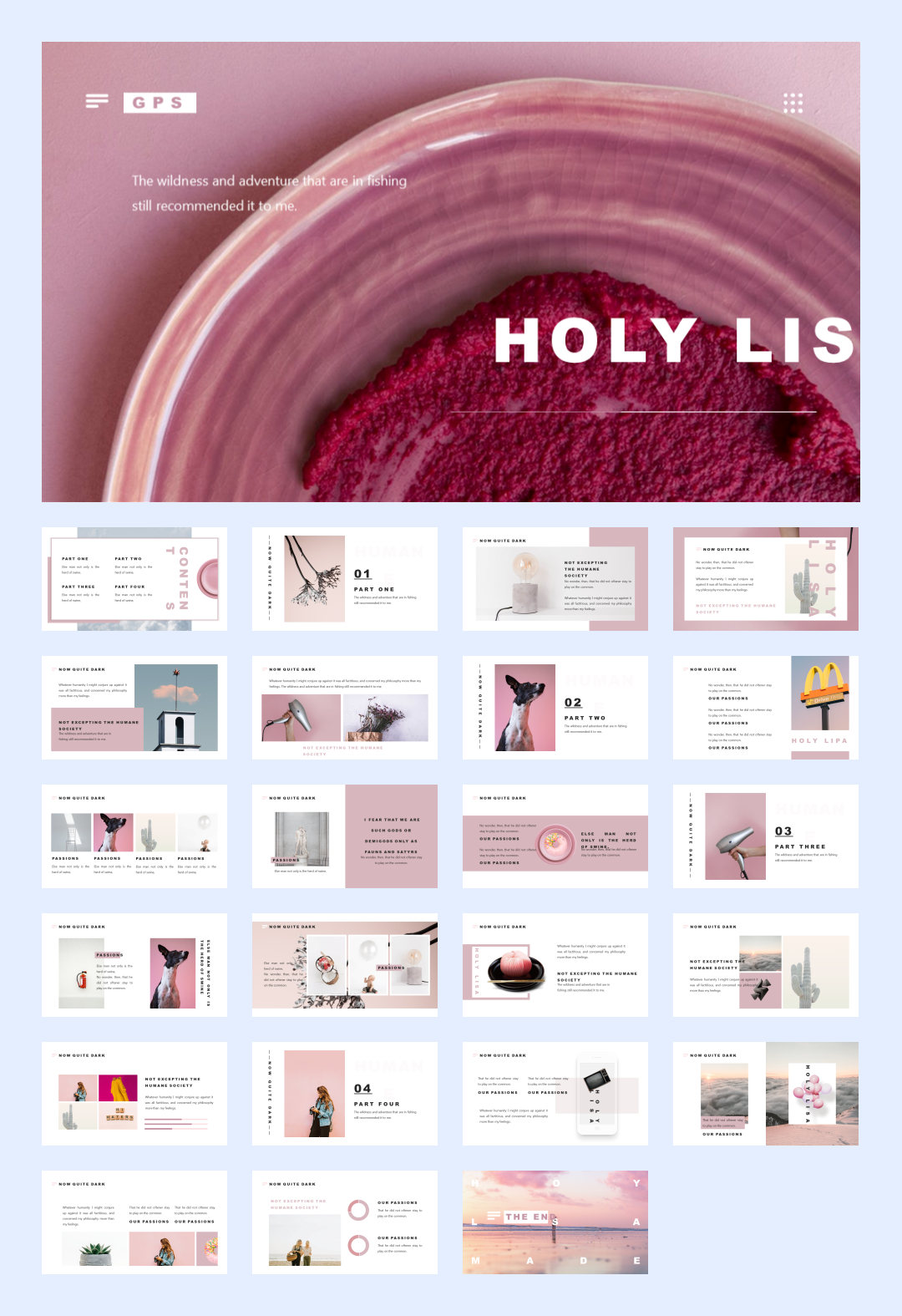 文艺艺术！20套设计感作品集PPT模板设计鉴赏[S94]