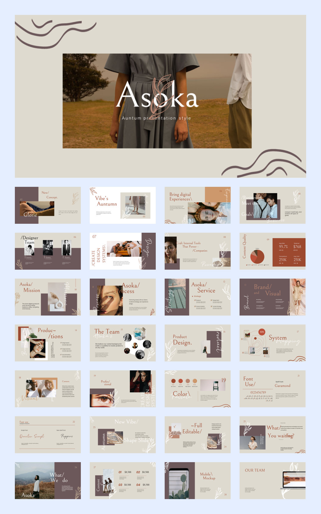 文艺艺术！20套设计感作品集PPT模板设计鉴赏[S94]