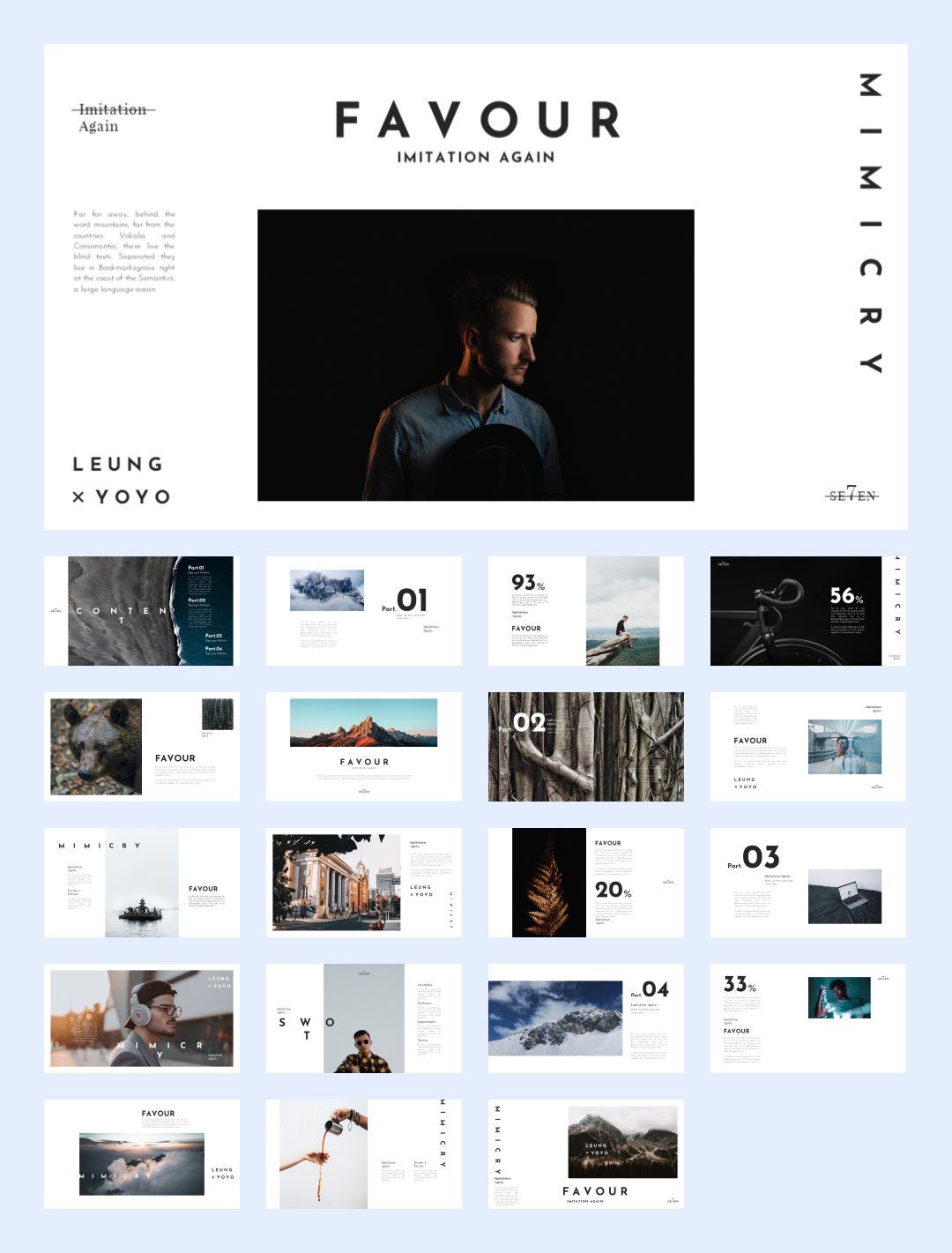 文艺艺术！20套设计感作品集PPT模板设计鉴赏[S94]