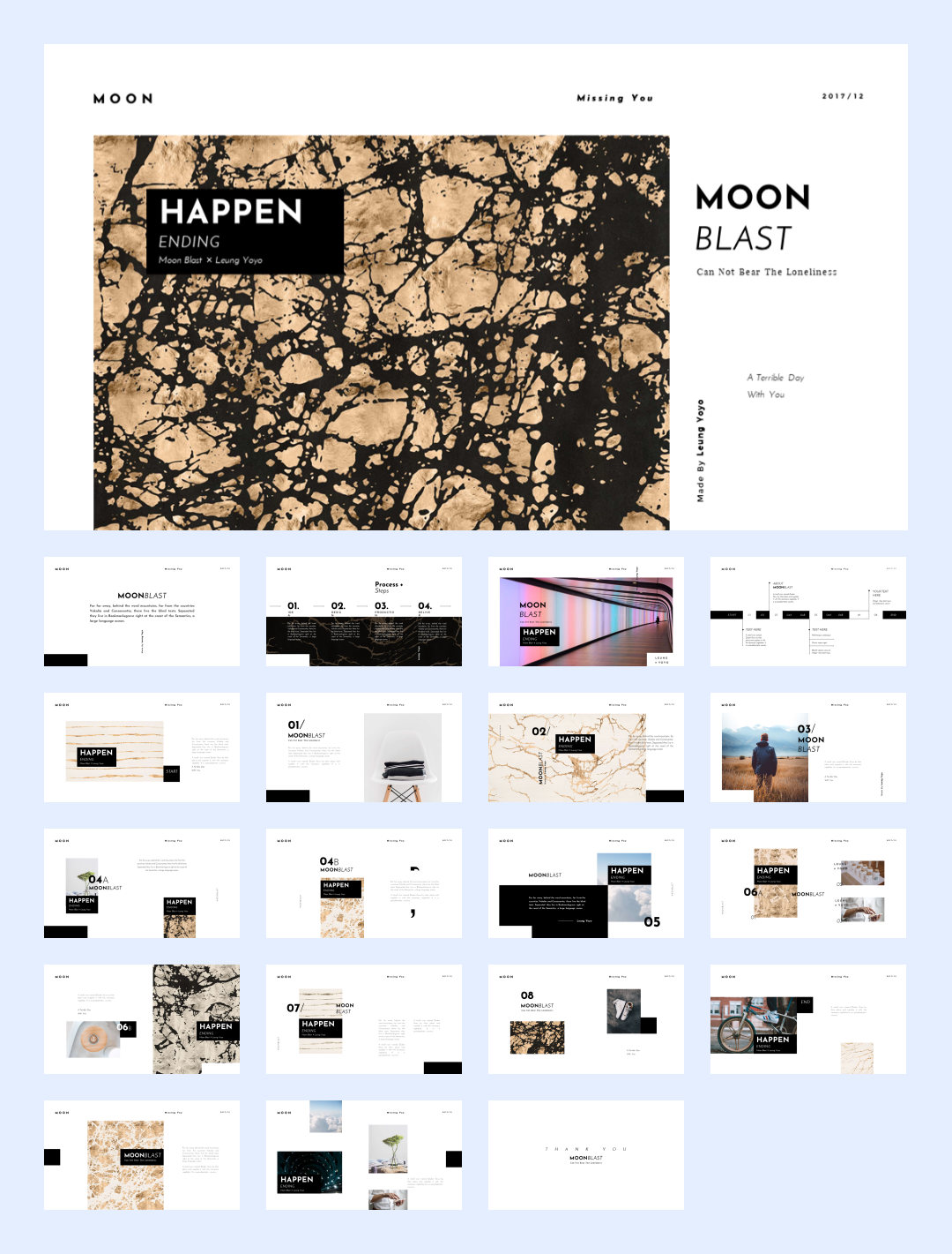 文艺艺术！20套设计感作品集PPT模板设计鉴赏[S94]