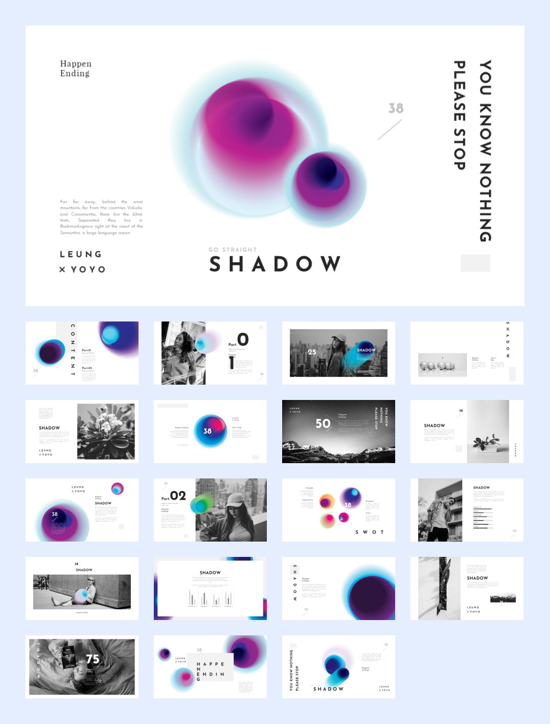 文艺艺术！20套设计感作品集PPT模板设计鉴赏[S94]