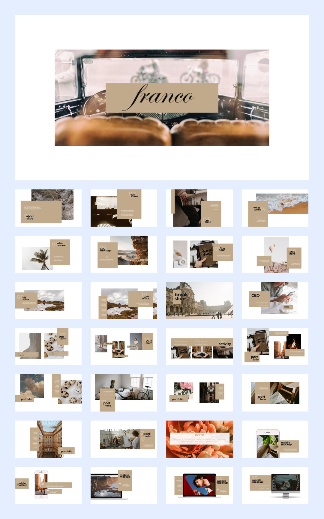 文艺艺术！20套设计感作品集PPT模板设计鉴赏[S94]