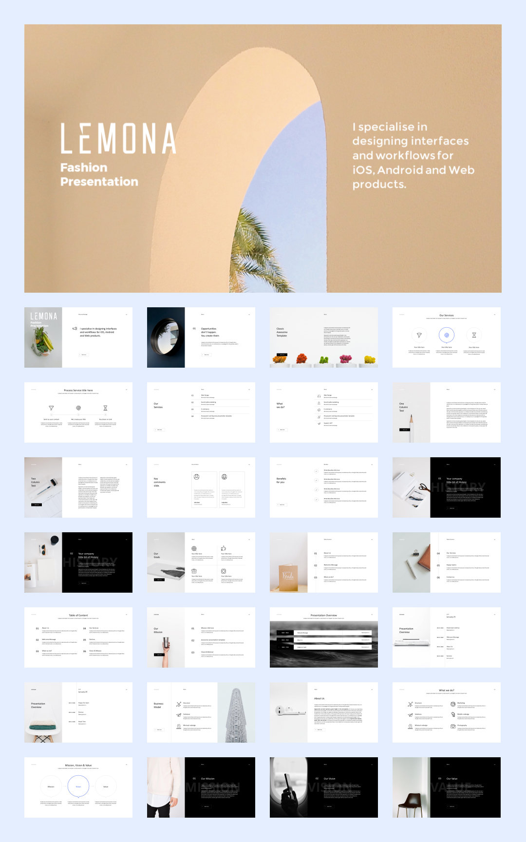 文艺艺术！20套设计感作品集PPT模板设计鉴赏[S94]