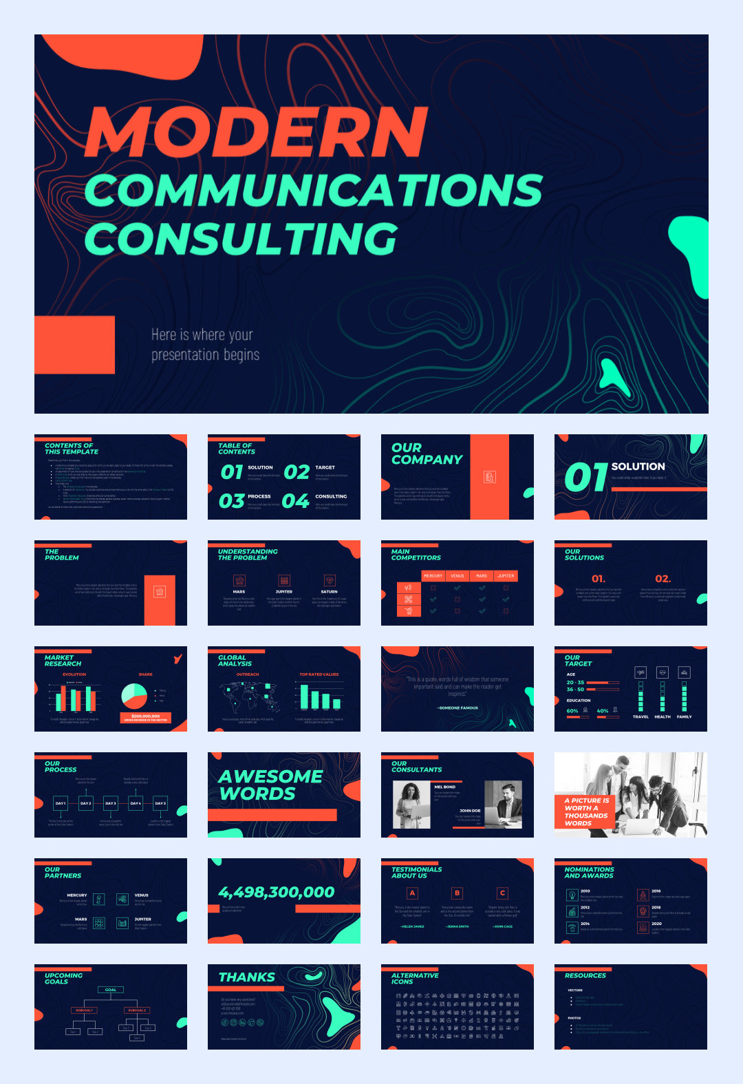 抽象设计！21套抽象艺术PPT模板设计鉴赏[S93]