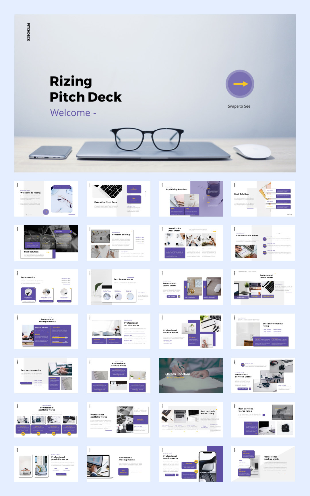 紫色商务！12套紫色商务风PPT模板设计鉴赏[S92]