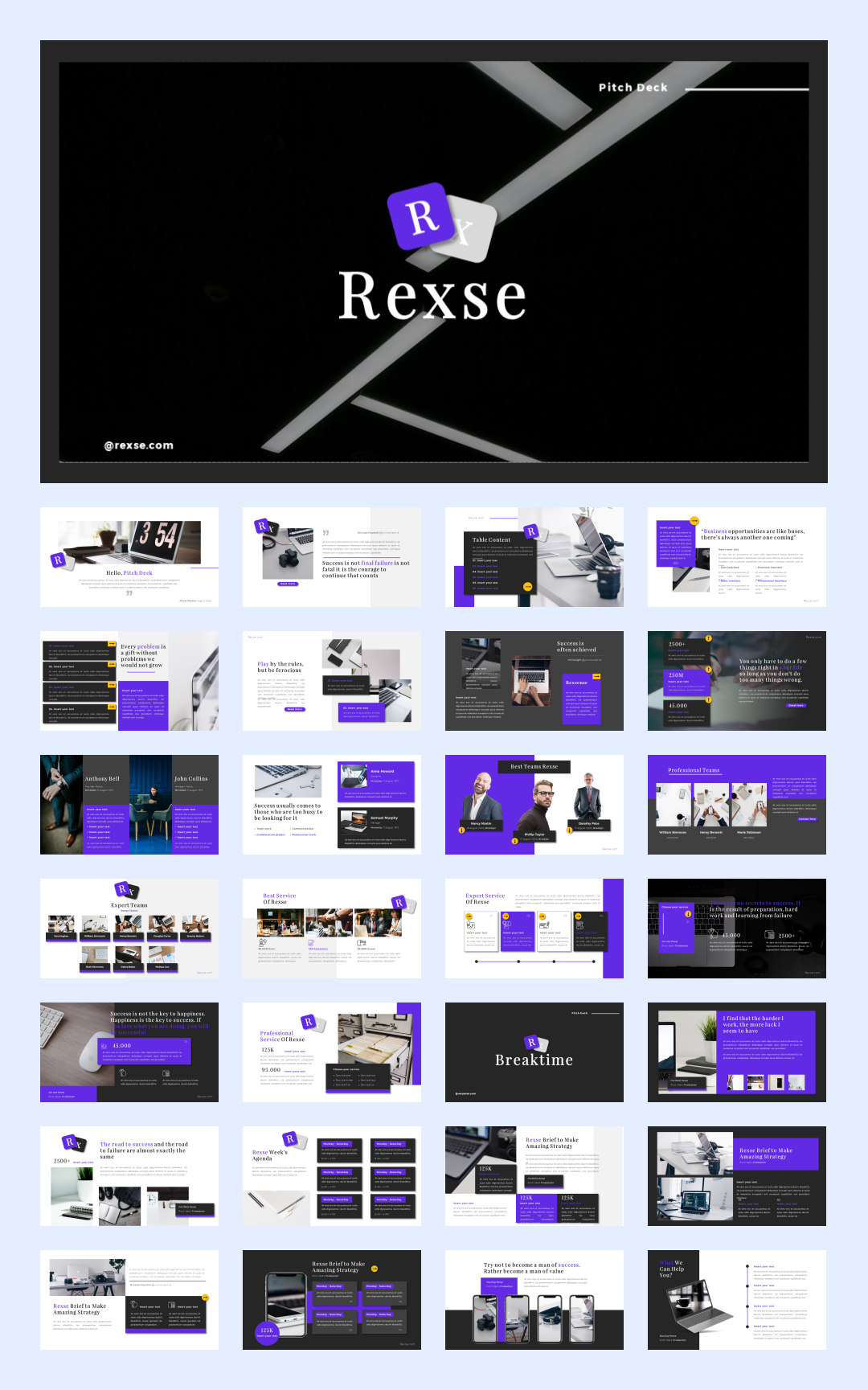 紫色商务！12套紫色商务风PPT模板设计鉴赏[S92]