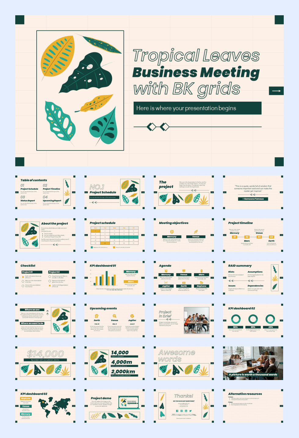 绿叶文艺！27套绿叶文艺风PPT模板合集[S74]