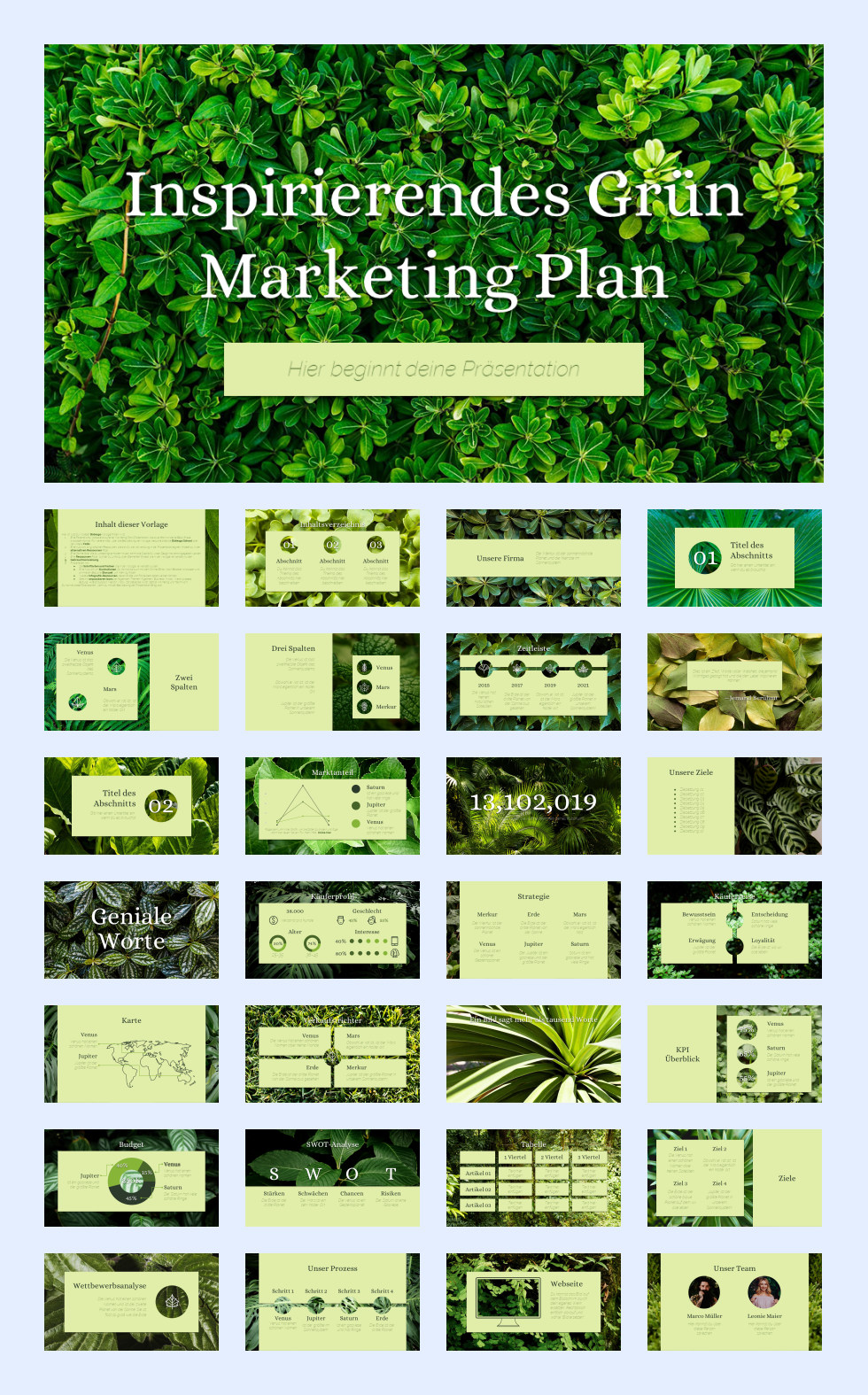 绿叶文艺！27套绿叶文艺风PPT模板合集[S74]