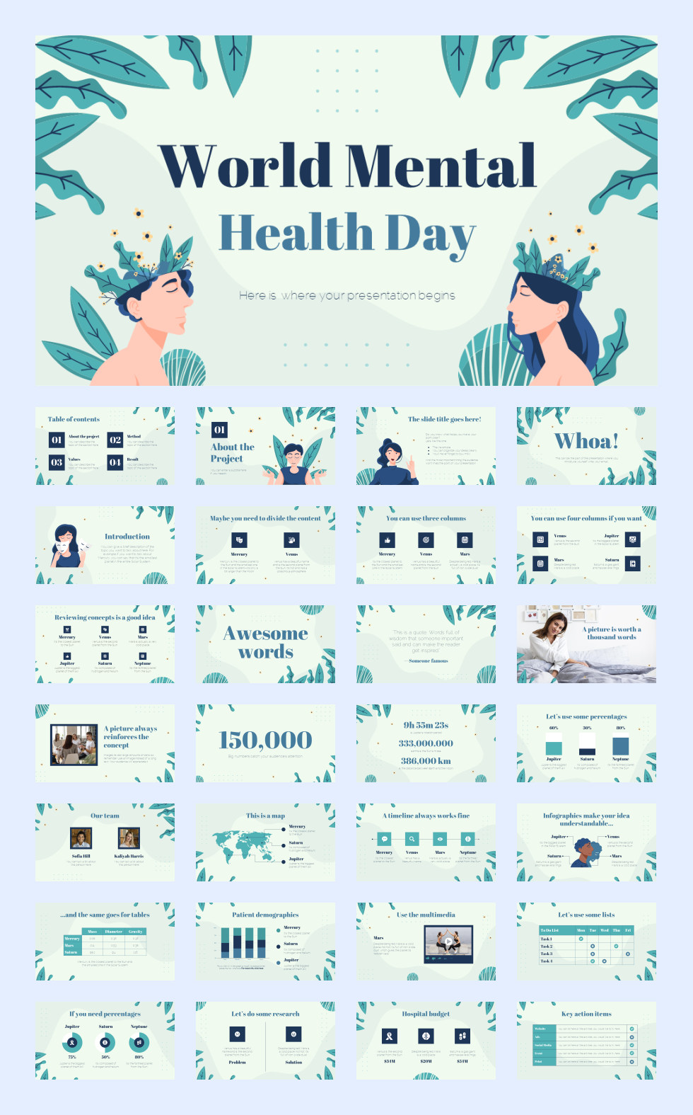 绿叶文艺！27套绿叶文艺风PPT模板合集[S74]